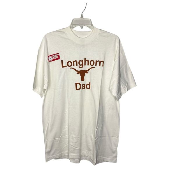 Vtg UT Longhorn Dad Single Stitch T-Shirt Size XL Fruit of the Loom Heavy - Picture 1 of 8